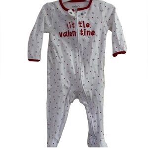 Carter's- 'Little Valentine' Red and White Footie Pajamas
